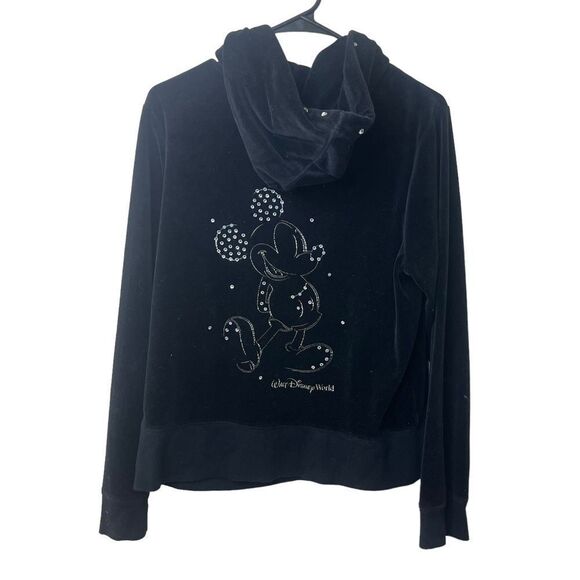 Walt Disney Parks Mickey Mouse Velour Zip Jacket Sz L - Picture 1 of 6